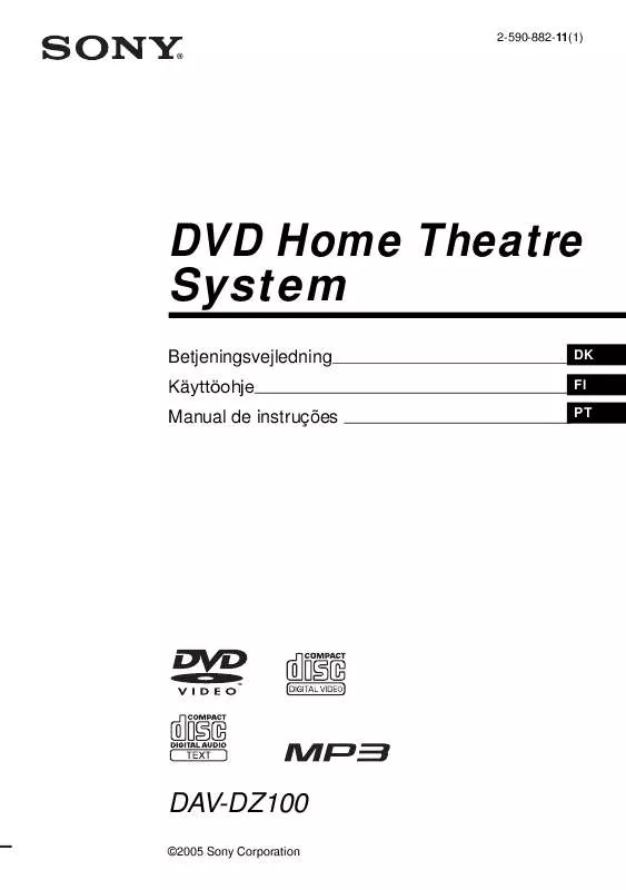 Mode d'emploi SONY DAV-DZ100