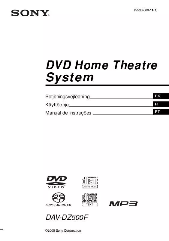 Mode d'emploi SONY DAV-DZ500F