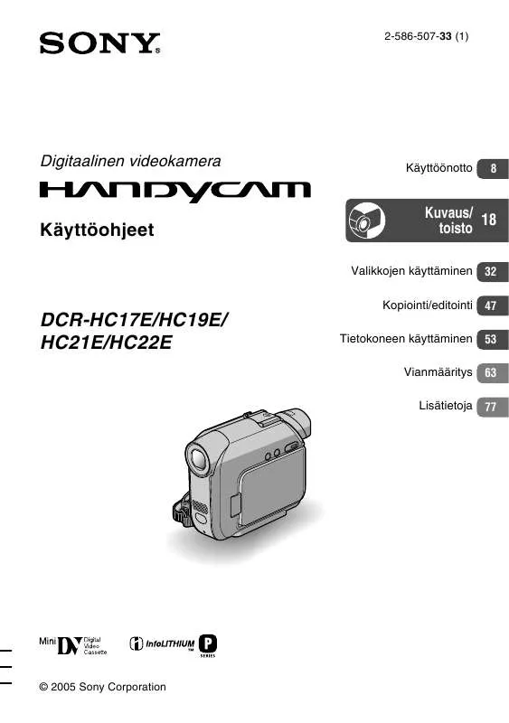 Mode d'emploi SONY DCR-HC21E