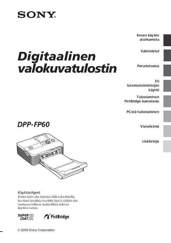 Mode d'emploi SONY DPP-FP60