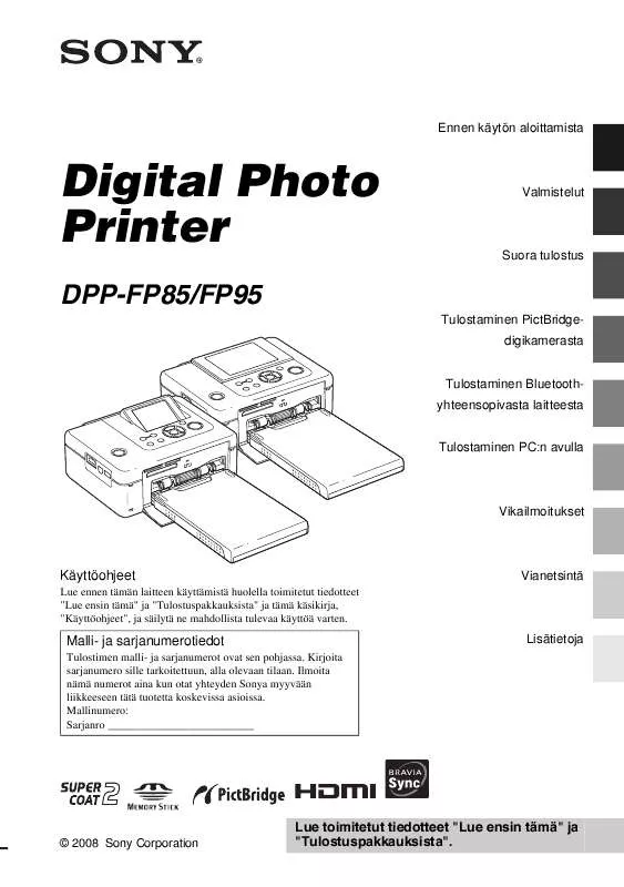 Mode d'emploi SONY DPP-FP95