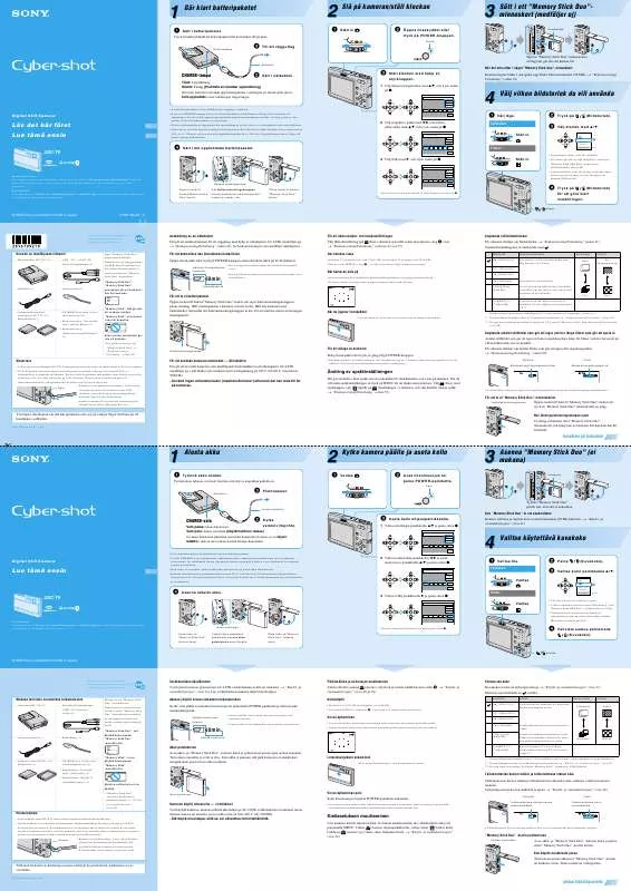 Mode d'emploi SONY CYBER-SHOT DSC-T9