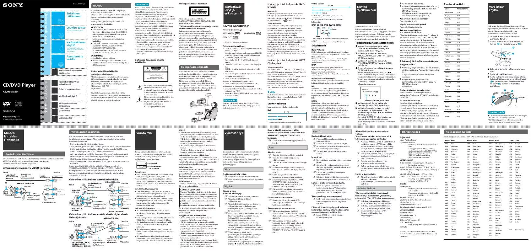 Mode d'emploi SONY DVP-PQ1