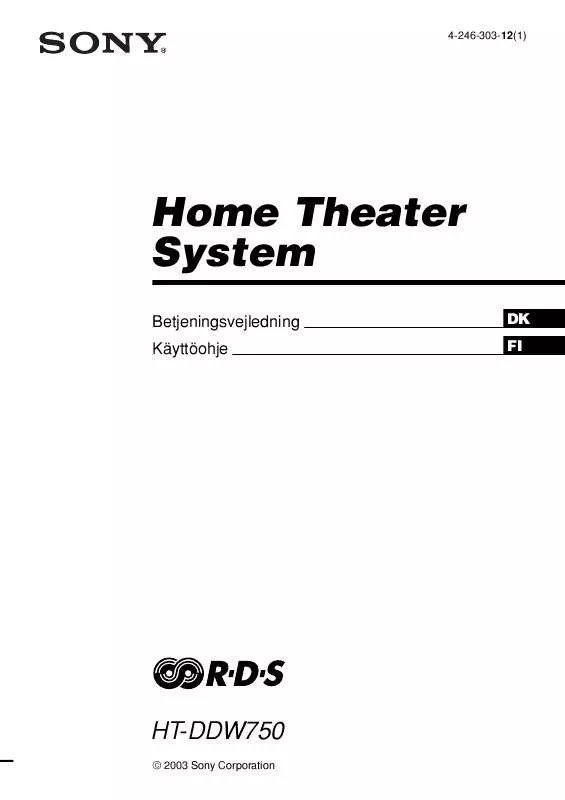 Mode d'emploi SONY HT-DDW750