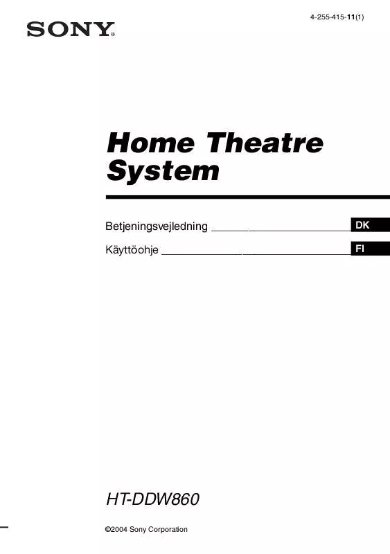 Mode d'emploi SONY HT-DDW860