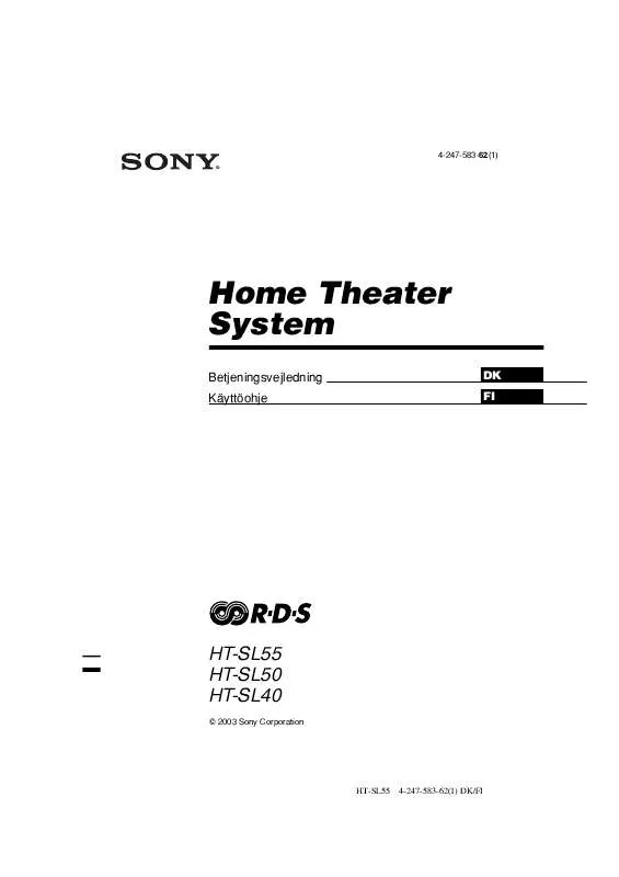 Mode d'emploi SONY HT-SL40