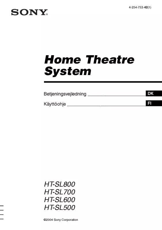 Mode d'emploi SONY HT-SL500