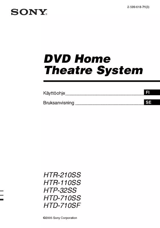 Mode d'emploi SONY HTD-710SF