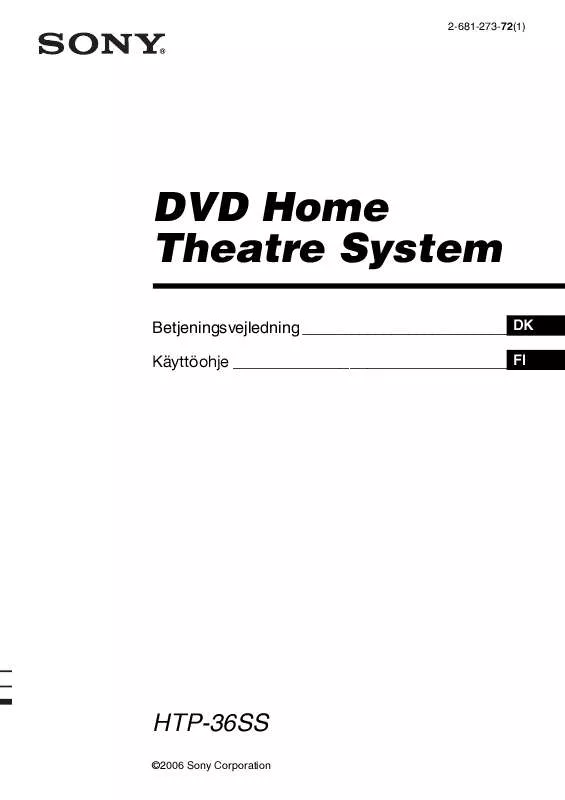 Mode d'emploi SONY HTP-36SS