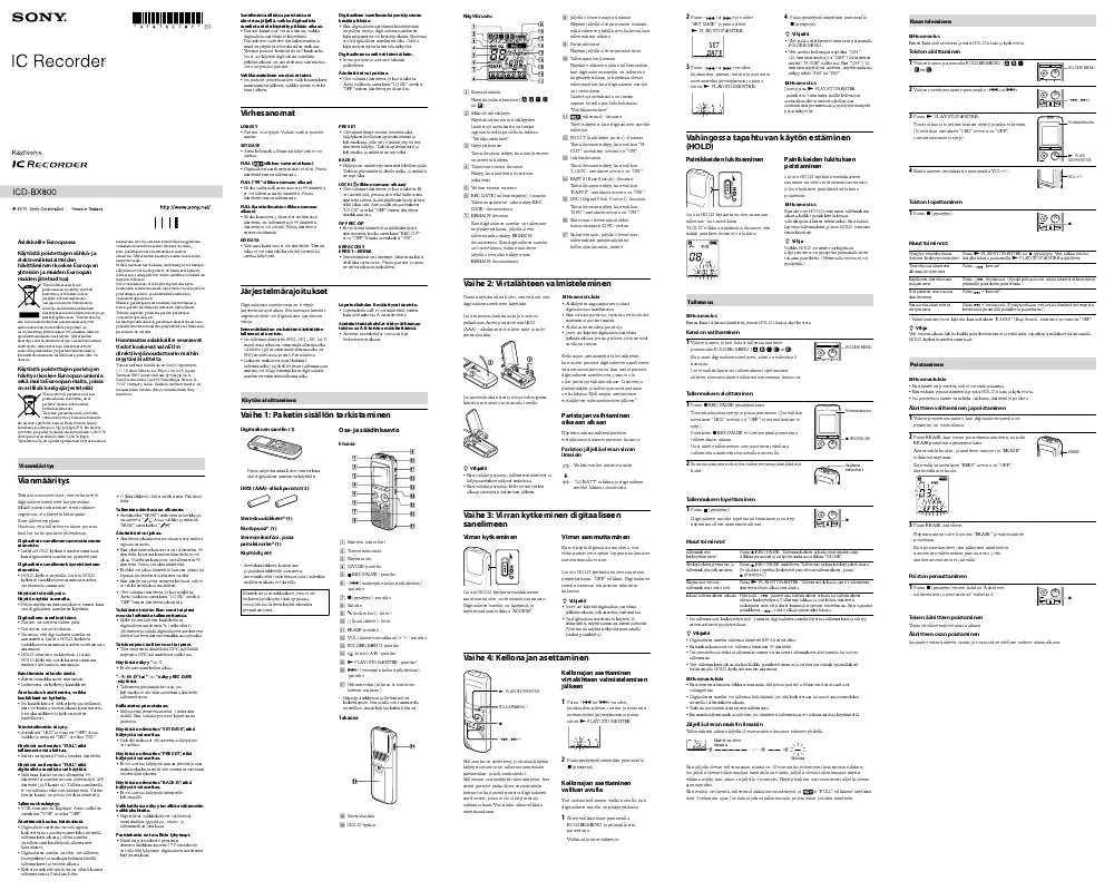 Mode d'emploi SONY ICD-BX800