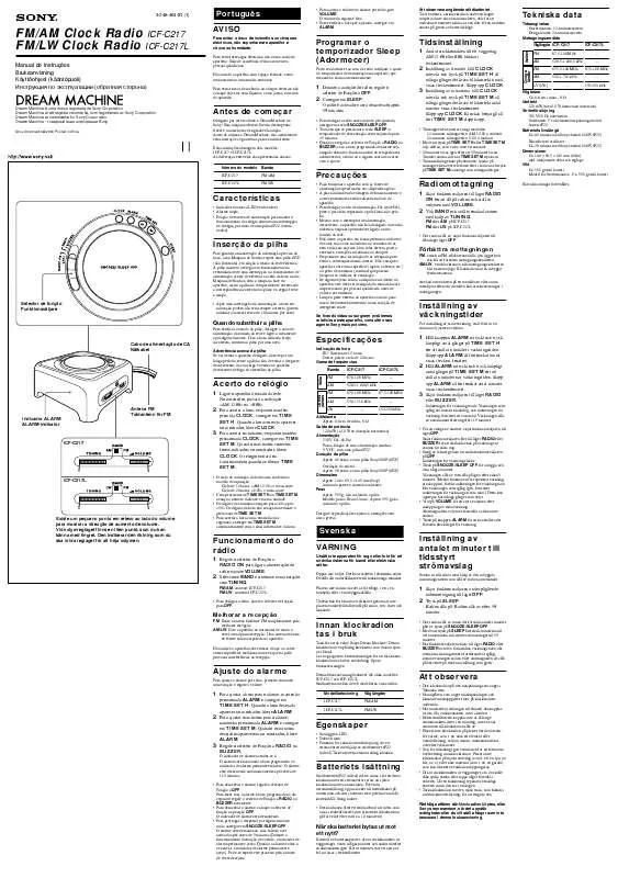 Mode d'emploi SONY ICF-C217