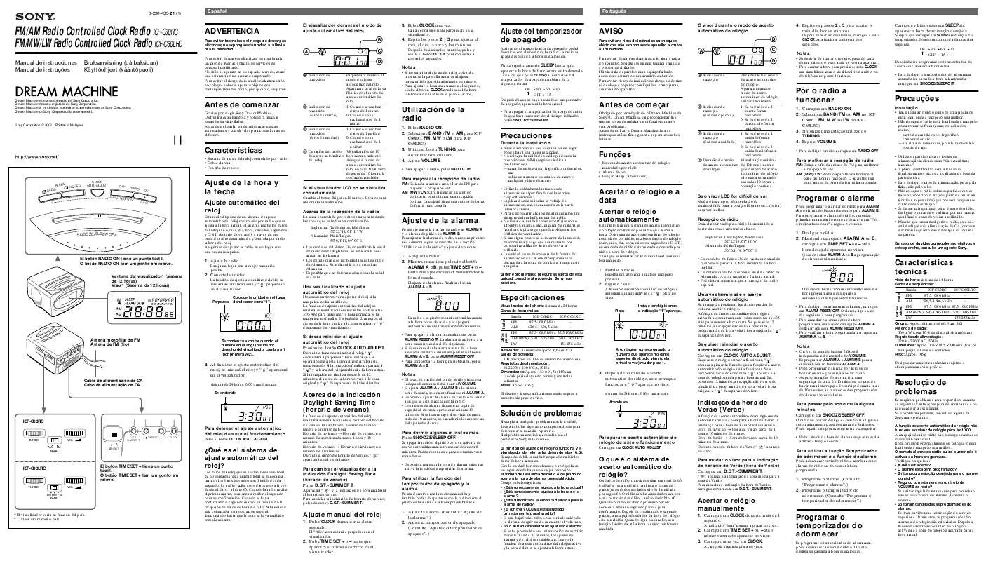 Mode d'emploi SONY ICF-C60RC