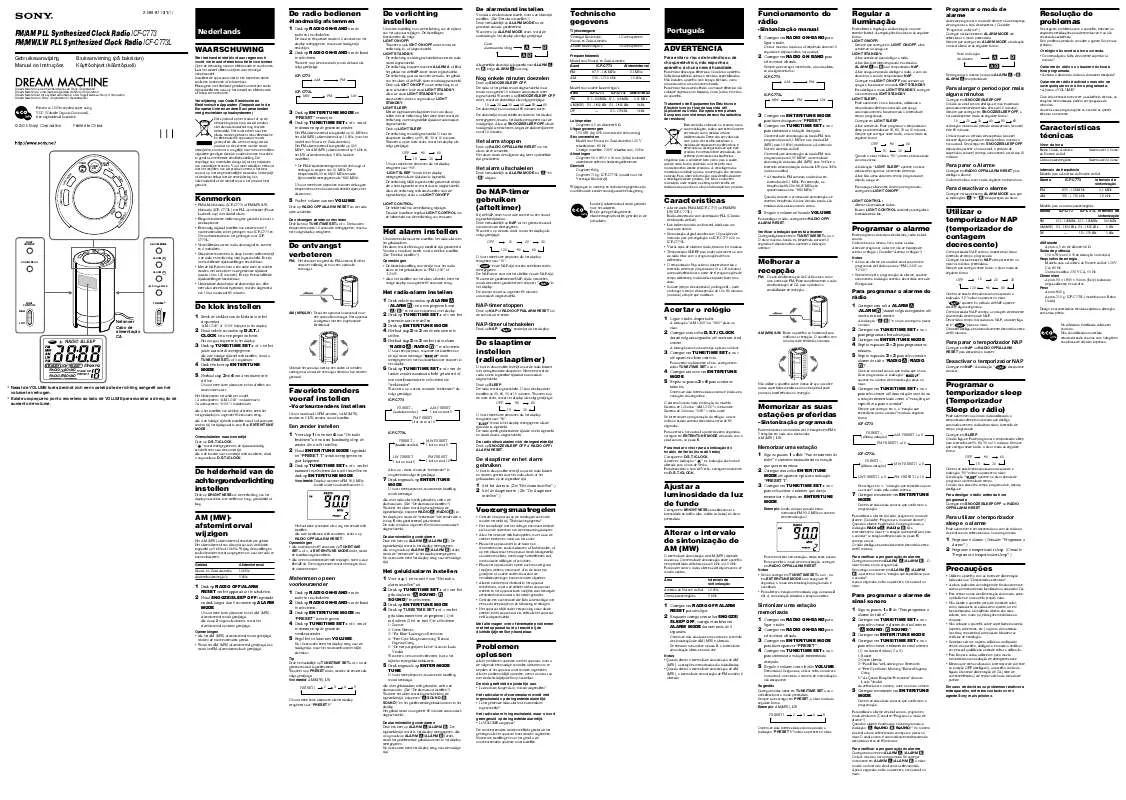 Mode d'emploi SONY ICF-C773