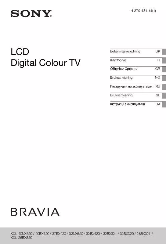 Mode d'emploi SONY KDL-32BX320