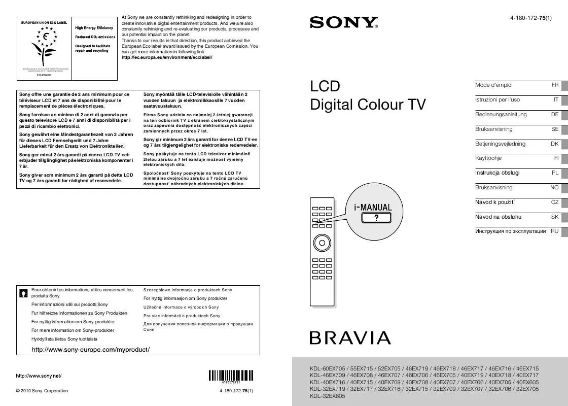 Mode d'emploi SONY KDL-32EX605