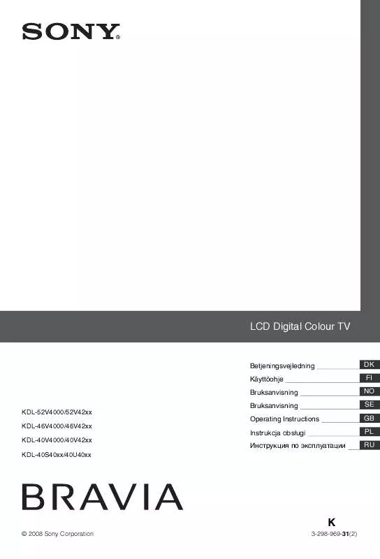 Mode d'emploi SONY KDL-40S4000