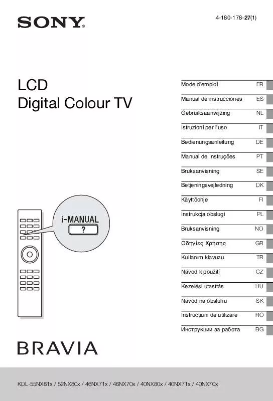 Mode d'emploi SONY KDL-46NX710