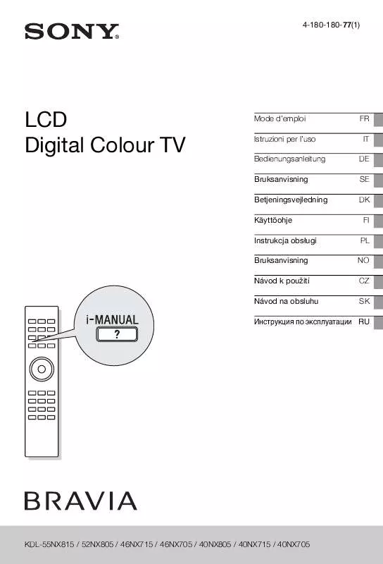 Mode d'emploi SONY KDL-46NX715