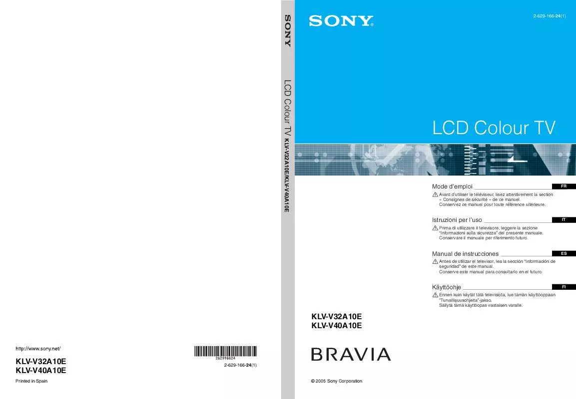 Mode d'emploi SONY KLV-V32A10E