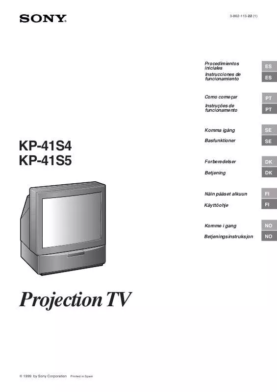 Mode d'emploi SONY KP-41S5