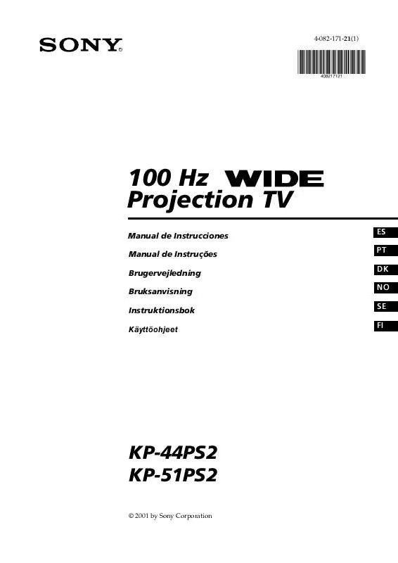 Mode d'emploi SONY KP-44PS2