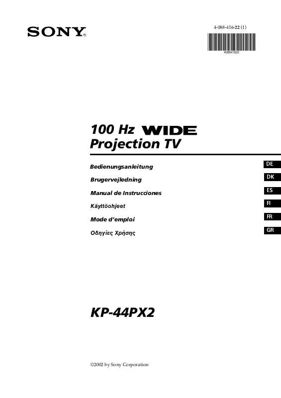 Mode d'emploi SONY KP-44PX2