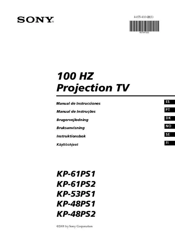 Mode d'emploi SONY KP-48PS2