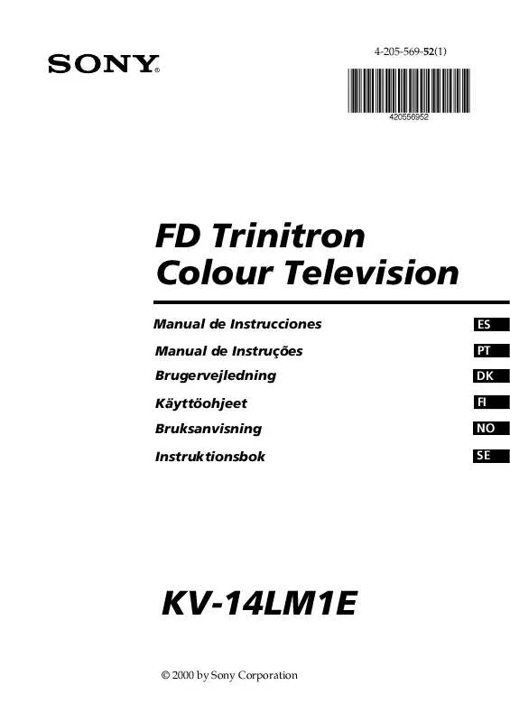 Mode d'emploi SONY KV-14LM1E