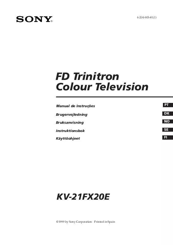 Mode d'emploi SONY KV-21FX20E