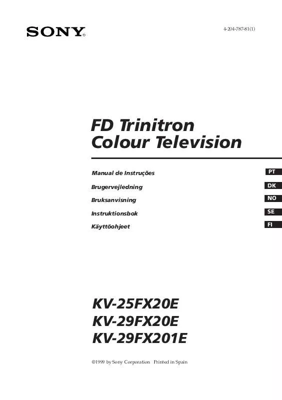 Mode d'emploi SONY KV-25FX20E