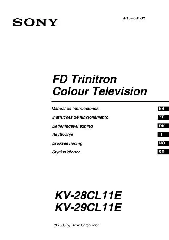 Mode d'emploi SONY KV-28CL11E