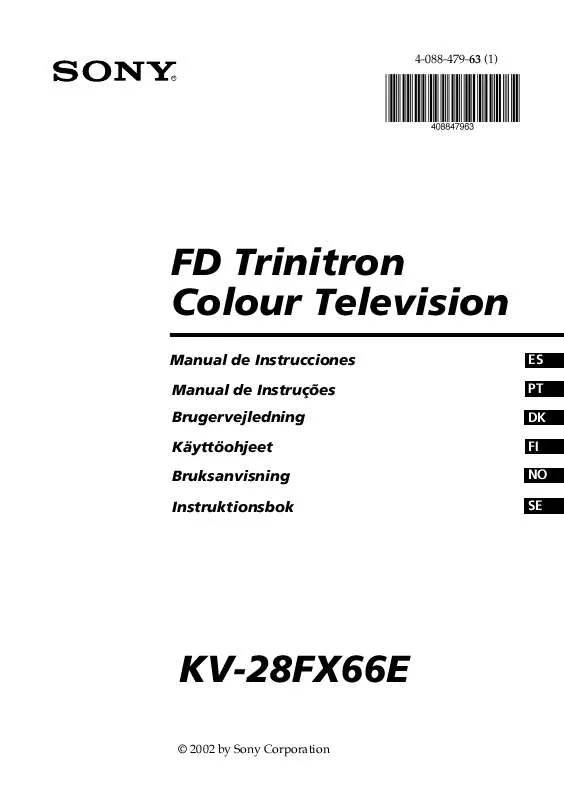 Mode d'emploi SONY KV-28FX66E