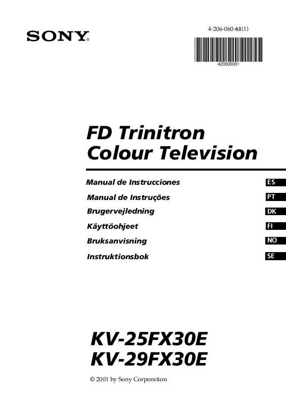 Mode d'emploi SONY KV-29FX30E