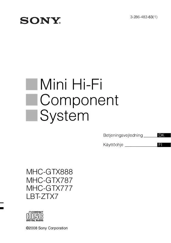 Mode d'emploi SONY LBT-ZTX7