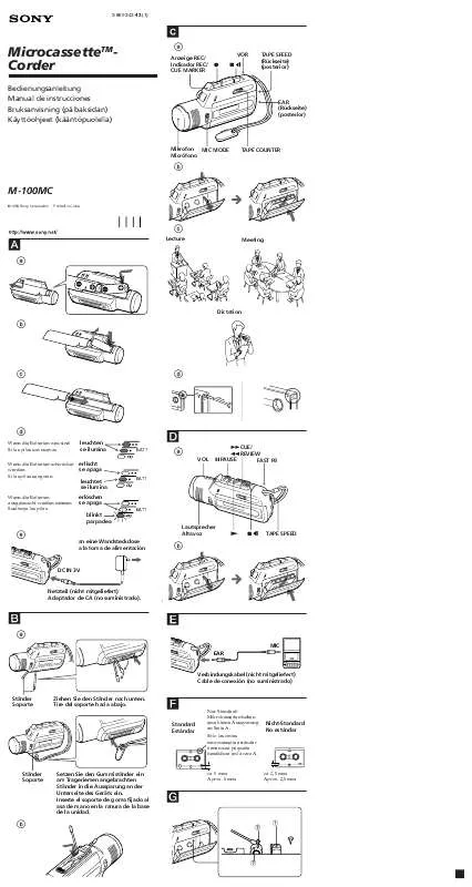 Mode d'emploi SONY M-100MC