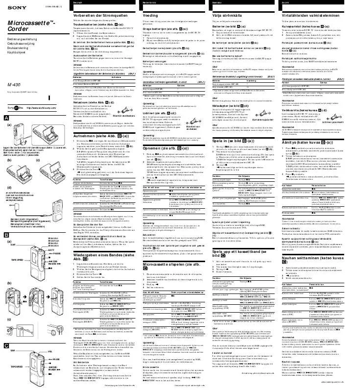 Mode d'emploi SONY M-430