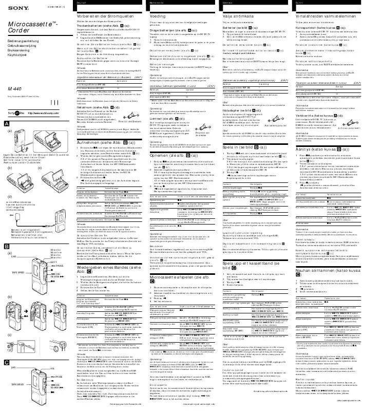 Mode d'emploi SONY M-440