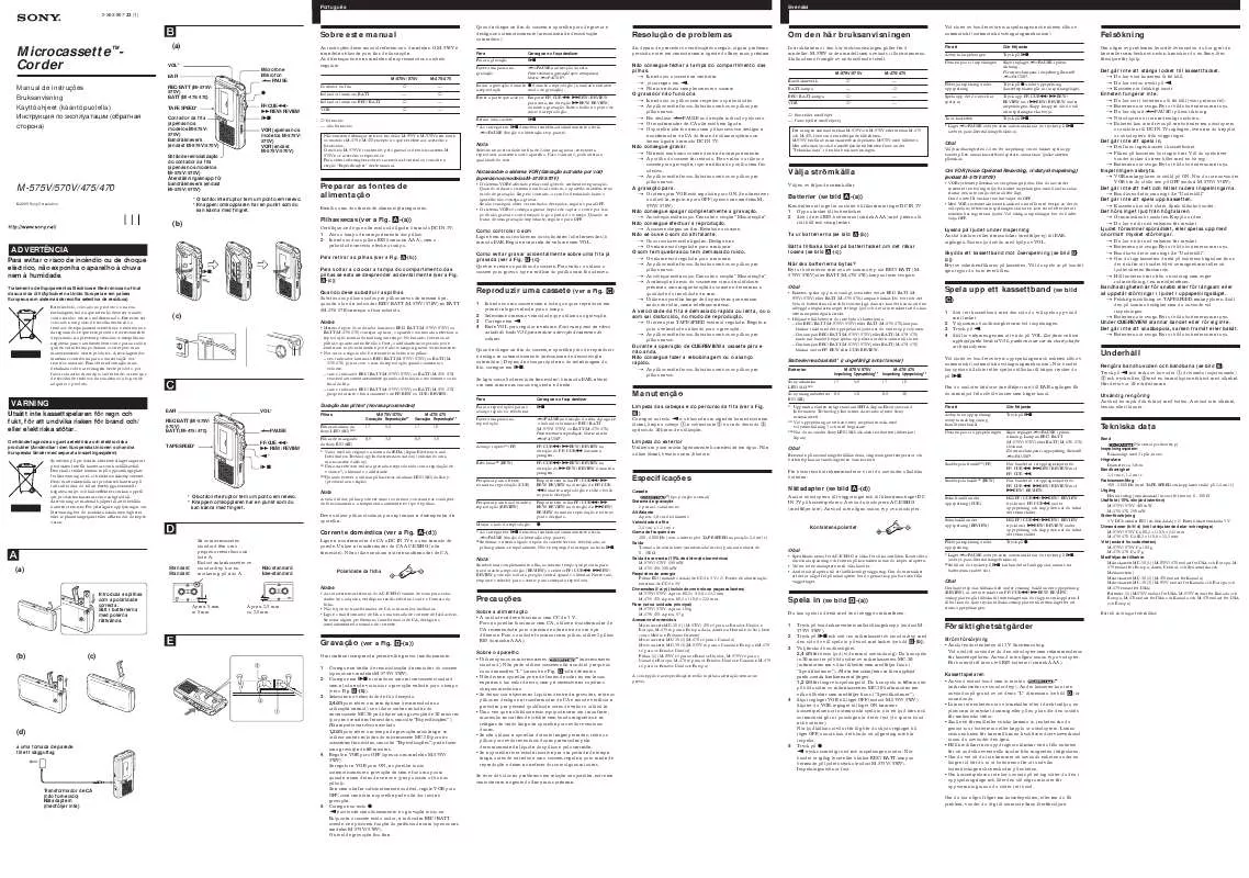 Mode d'emploi SONY M-470