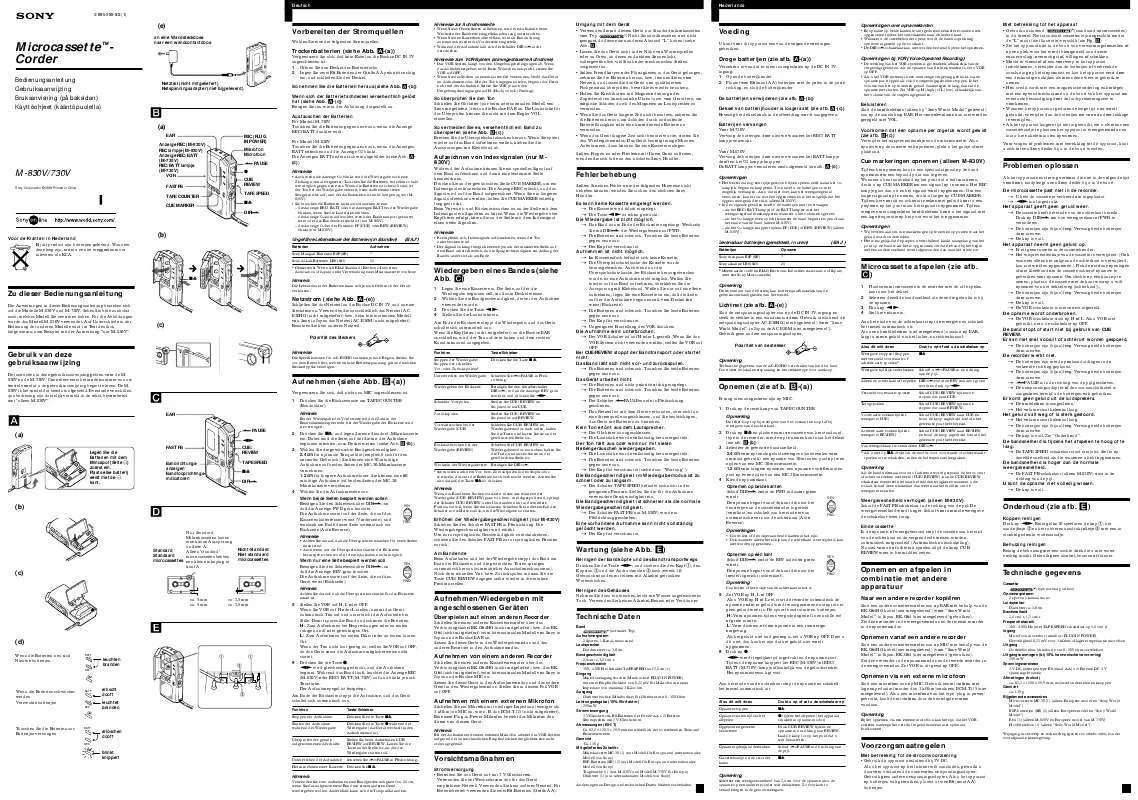 Mode d'emploi SONY M-730V