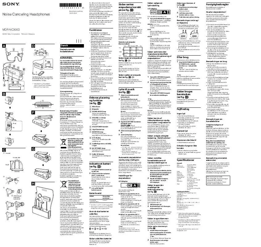 Mode d'emploi SONY MDR-NC300D