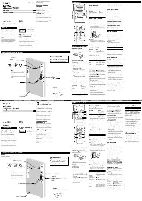 Mode d'emploi SONY MHC-EC50