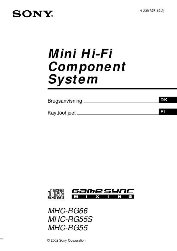 Mode d'emploi SONY MHC-RG55S