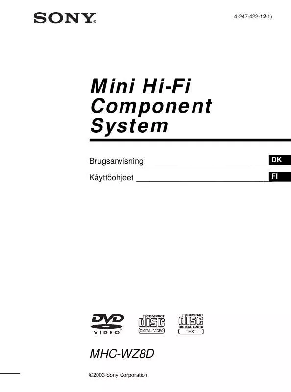 Mode d'emploi SONY MHC-WZ8D