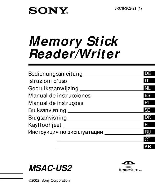 Mode d'emploi SONY MSAC-US2