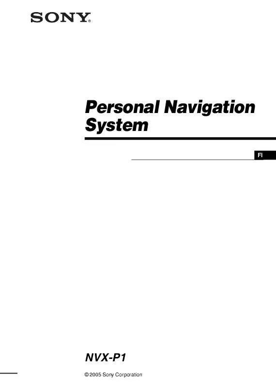 Mode d'emploi SONY NVX-P1