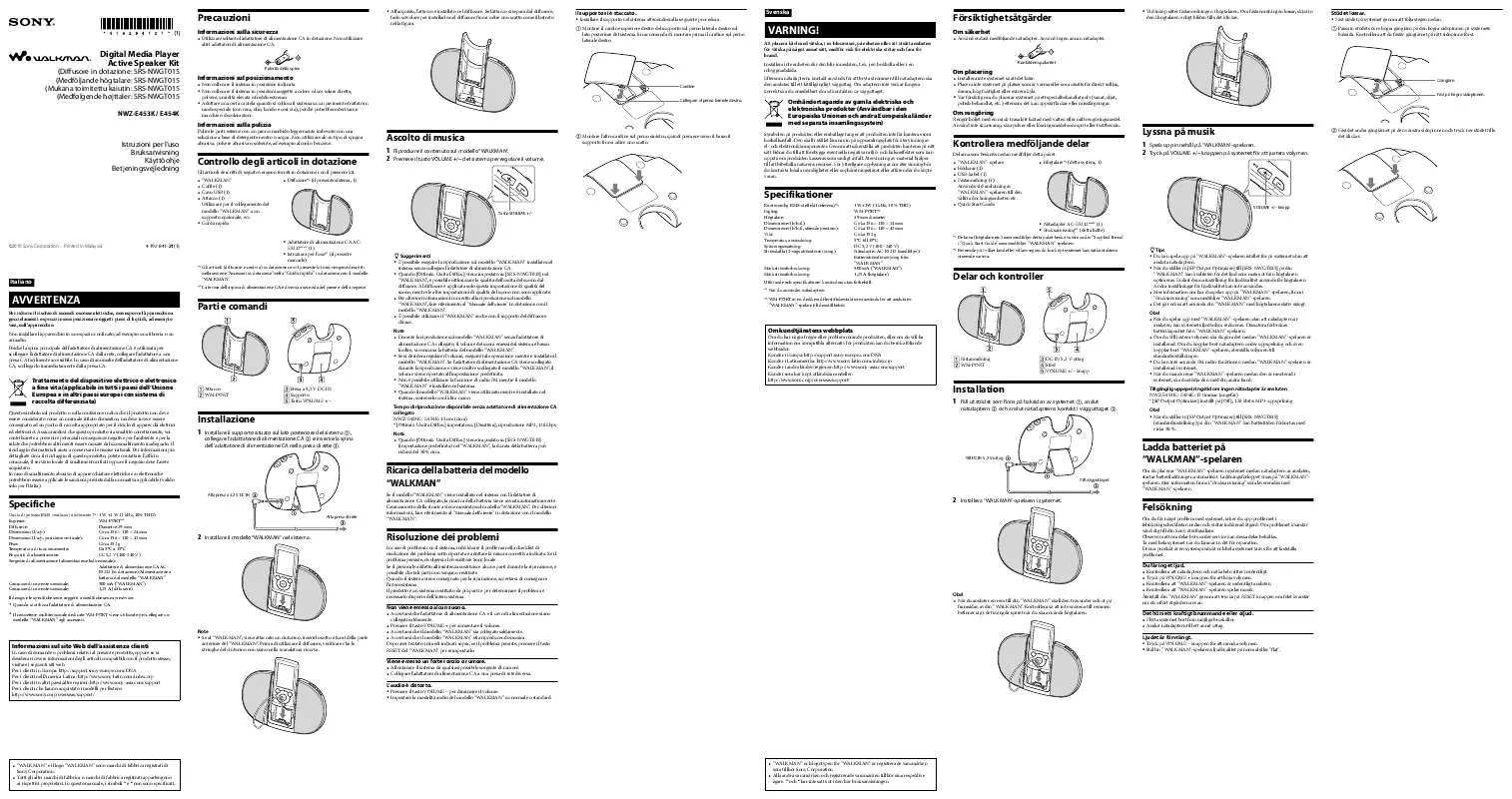 Mode d'emploi SONY NWZ-E453K