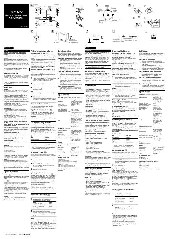 Mode d'emploi SONY SA-VE545H