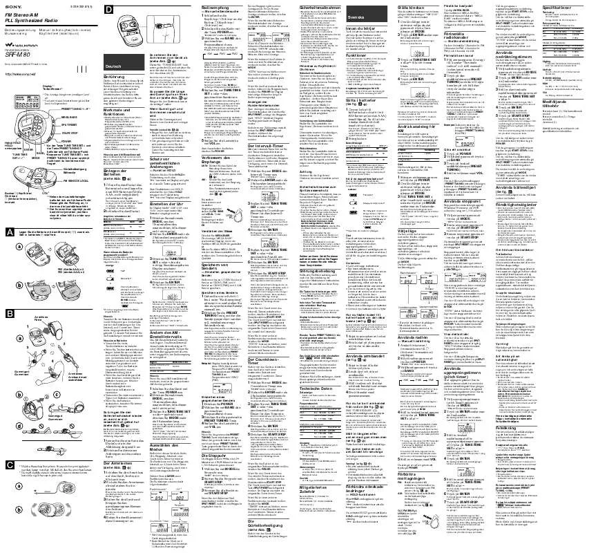 Mode d'emploi SONY SRF-M80