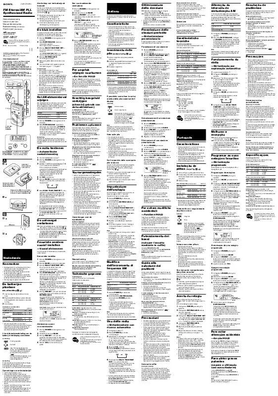 Mode d'emploi SONY SRF-M807