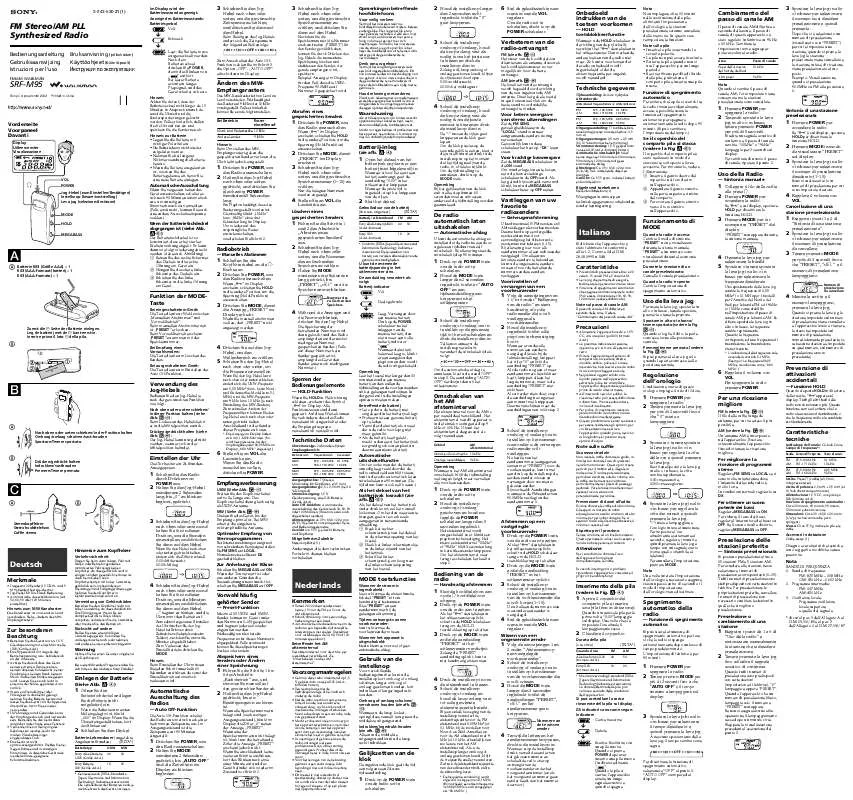 Mode d'emploi SONY SRF-M95